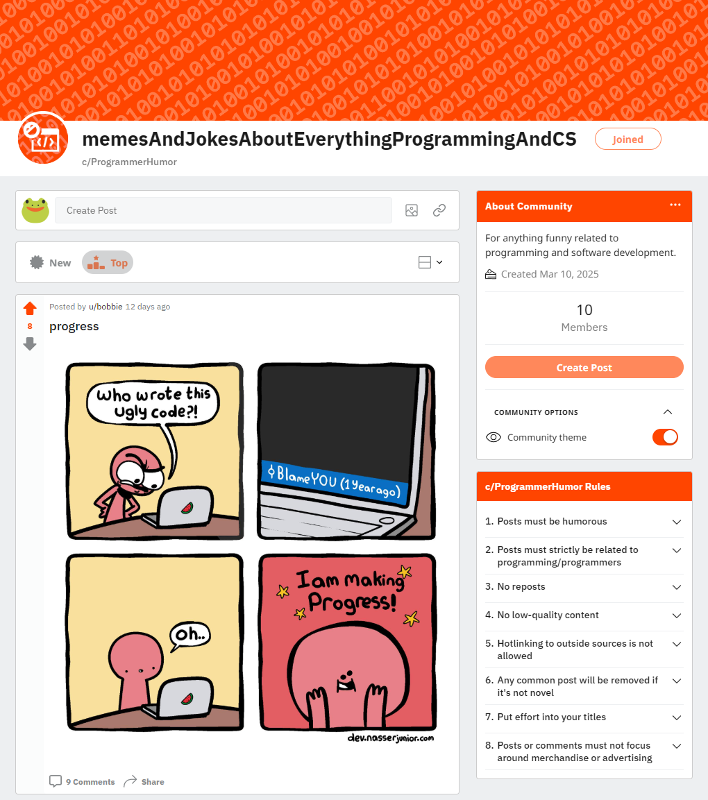 Community page