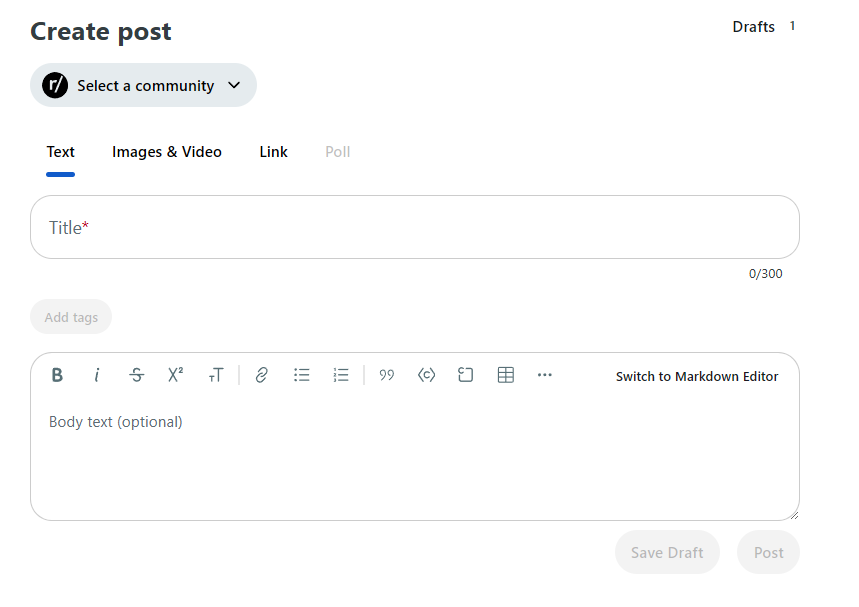 Create Post's new design