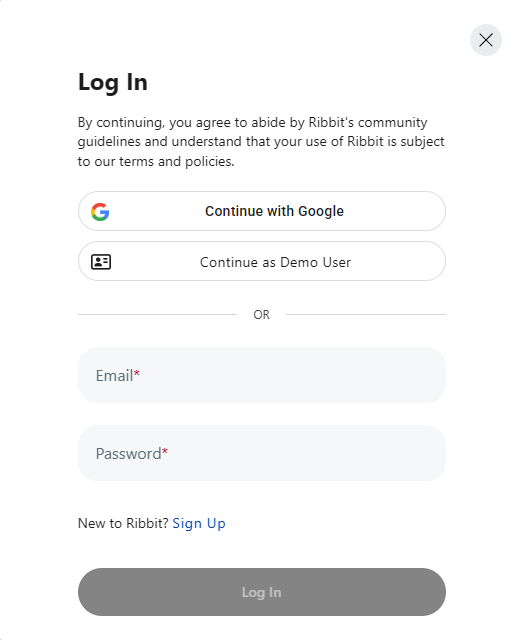 Log In form
