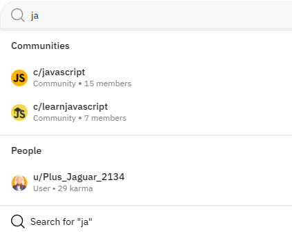 Search quick results