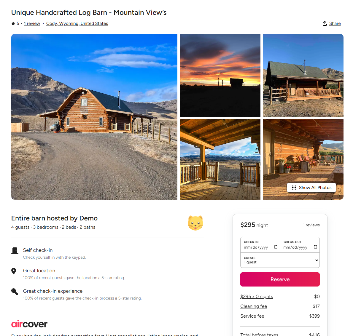 Airbnbeezy listing page