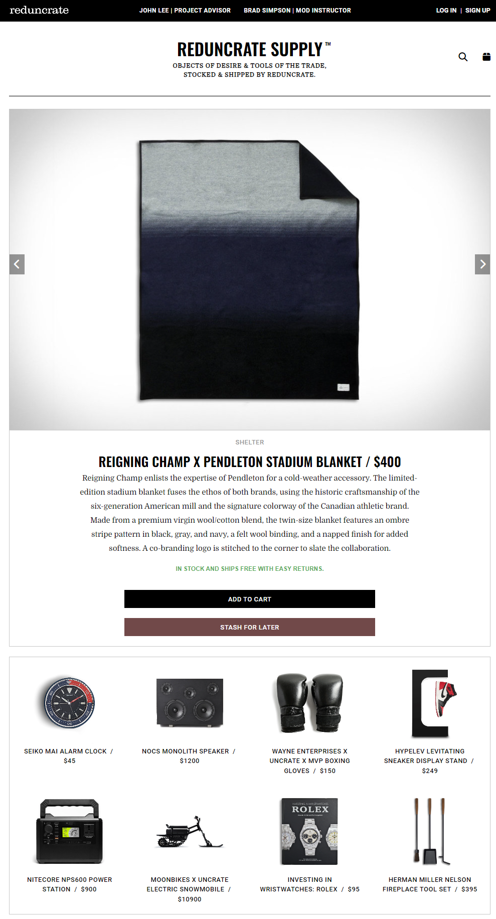 Reduncrate's single product page