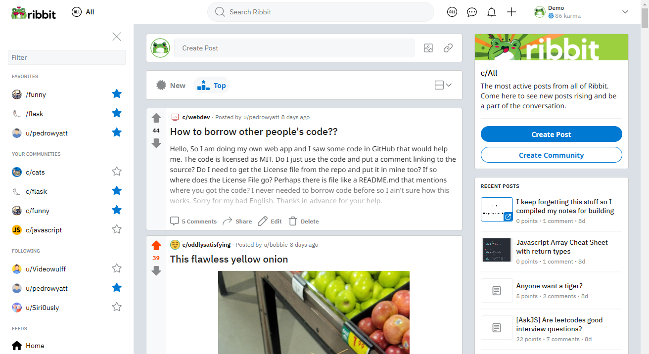 Ribbit homepage